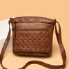 JOSEKO Femmes Cuir Artificiel Vintage Casual Grande Capacité Brodé Fil Épaule Messenger Sac