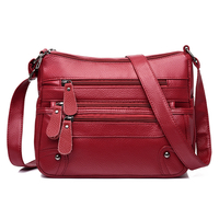 JOSEKO Femmes Cuir Artificiel Vintage Soft Litchi Motif Sac À Bandoulière Grande Capacité Multi-poches Épaule Messenger