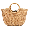 JOSEKO Sac en paille pour femme Sac en rotin dété tissé à la main Cercle Bohême Plage Sac à main