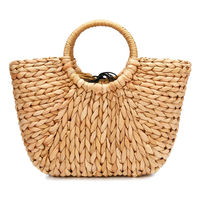 JOSEKO Sac en paille pour femme Sac en rotin dété tissé à la main Cercle Bohême Plage Sac à main