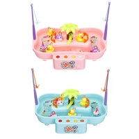 Jouet éducatif interactif de jeu de plate-forme de pêche à cycle de leau électrique avec effet déclairage sono