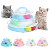 Jouet pour chat de table tournante pour chat à quatre couches,  balle damusement interactive drôle,  fournitures pour