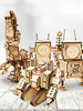 Jouets de décoration de robot de montage de bricolage en bois