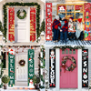 Joyeux noël porche bannière noël décoration extérieure Couplet suspendu porte en tissu ornements suspendus pour la décor