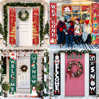 Joyeux noël porche bannière noël décoration extérieure Couplet suspendu porte en tissu ornements suspendus pour la décor