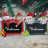 Joyeux Noël Signe Suspendu En Bois Carré Tableau Noir Décoration De Porte Murale Étiquettes Suspendues pour DIY Décorati