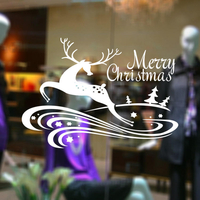 JoyeuxNoëlBonneAnnéeMignonChevreuil Spéléo Imperméable Amovible PVC Verre Mur Fenêtre Déco