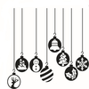 Joyeux Noël décoratif lanternes amovible vinyle imperméable Wall Decor Sticker autocollant de Noël