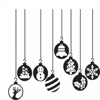 Joyeux Noël décoratif lanternes amovible vinyle imperméable Wall Decor Sticker autocollant de Noël