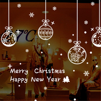 Joyeux nouvel an et Noël joyeux Noël fenêtre autocollant décorations pour la maison Bell Flocon