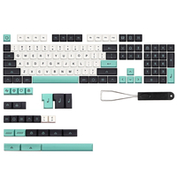 JSJT 129 touches noir et vert PBT Keycap Set XDA Profile Sublimation Keycaps pour 61 64 68 84 87 96 claviers mécaniques