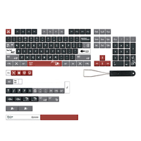 JSJT 133 touches Roi de la guerre PBT Keycap Set Profil XDA Sublimation à cinq côtés Keycaps personnalisés pour claviers