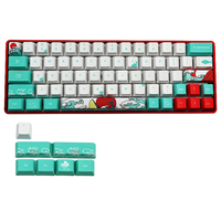 JSJT 71 touches Coral Sea PBT Keycap Set Profil OEM Sublimation à cinq côtés Anglais/Japonais/Coréen/Russe Keycaps perso