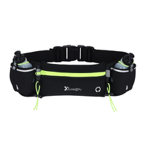 Junleu 10.0 inch Running Waist Bag 3 Large Storage Compartment Waterproof Reflective Hydration 0.2kg Lightweight for Run