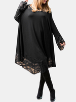 Jupe longue 100% polyester à coutures en dentelle transparente
