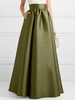 Jupe trapèze taille haute en satin uni avec poche