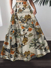 Jupes maxi bohême taille haute imprimé floral 100% coton femme