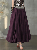 Jupes plissées vintage à taille haute élastique avec poche latérale et grande balançoire