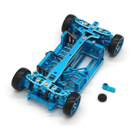JXMJ CNC Metal 1/28 RC Car Frame Mosquito Drift Racing Car for Wltoys 284161 284010 284131 K969 K989 MINI-Q Accessories