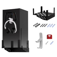 JYS JYS-X139 for Xbox Series X Wall-mounted Bracket On-Wall Space Saver Shelf Stand with Controller Holder Hook for Head