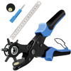 KA1 outil de pince de perforation de trou de ceinture en cuir rotatif robuste avec 2 plaques de perforation supplémentai