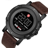 KADEMAN K010 Casual Hommes Montre Étanche Lumineux Semaine Affichage de la Date LCD Bracelet En Cuir Montre Numérique