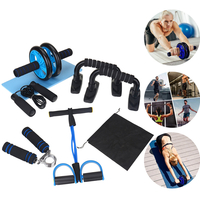 KALOAD 8 pièces ensemble dentraînement abdominal antidérapant AB roue rouleau résistance Bande corde à sauter Fitne
