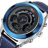 KAT-WACH 731 Mode Sport Hommes Montre Numérique Date Date Mois Affichage Chronographe Bracelet En Cuir LED Double Affich