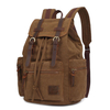 KAUKKO Canvas Genuine Leather Outdoor Big Capacité Sacs à dos Sac à dos