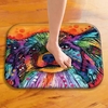 KC-M1 40x60cm Animal chien peinture tapis corail polaire tapis absorbant salle de bain antidérapant tapis