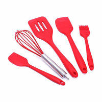 KC-SD6 Ensemble de cuisson en silicone antiadhésif 5 pièces Ustensiles de cuisine Spatule à fente