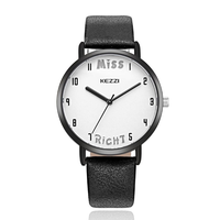 KEZZI 1688 Ceinture en cuir Femme Montre à quartz Mode à la mode M. Right Montre au poignet