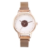 KH019 Mode Élégant 3D Fleur Motif Boucle Magnétique Milanais Mesh Bracelet En Acier Dames Montres Montre À Quartz