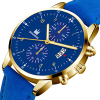 Khorasan mode affaires décoré pointeur avec calendrier cadran en cuir PU Bande hommes montre à Quartz bracelet