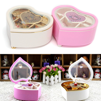 Kid coeur en forme de boîte à musique bijoux ballerine Noël jouet cadeau décoration