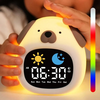 Kids Alarm Clock Sleep Trainer Clock Kids Room Cute Toddler Puppy Shape Night Light Clock Touch Night Light with 6 Types