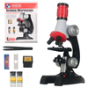 Kids Microscope Kit 100-1200X LED Biological Science Lab Toy Gift Explore Microscopic World Foster Curiosity Easy Operat