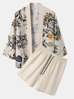 Kimono à imprimé floral tropical pour hommes