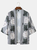 Kimono à manches 3/4 à imprimé chat mignon pour hommes