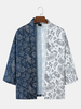 Kimono ample à imprimé cachemire bicolore pour homme