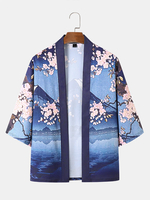 Kimonos à manches 3/4 Floral & Mountain Scene pour homme Longueur