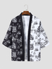 Kimonos ouverts à lavant avec imprimé tigre bicolore pour homme
