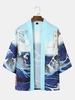 Kimonos ouverts sur le devant imprimé Waves & Mountain pour hommes