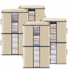 KING DO WAY 8 Packs 90L Large Storage Bags Clothes Storage Bins Foldable Closet Organizers Storage Containers with Durab