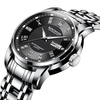 KINGNUOS K-1683 Mode Hommes Montre Date Date Affichage Bracelet En Acier Inoxydable Business Quartz Montre