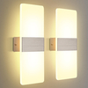 KINGSO 2 Pack Applique Led Applique Murale Intérieur 12 W Blanc Chaud 3000 K AC 230 V Lampe Murale en Acrylique Design M