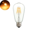 Kingso AC85-265V Blanc chaud non dimmable 480LM E27 ST64 6W LED Ampoule COB pour intérieur