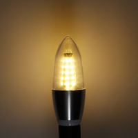 KingSo LED Ampoule à filament Blanc chaud/Lumière blanche 550LM E12 Lampe à base de candélabre 5.5W Remplacement à incan