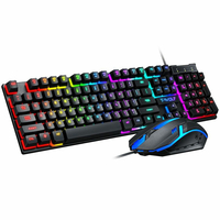 Kit combiné de jeu T-Wolf TF200 104 Touches Arc-En-Ciel Rétroéclairé Clavier Réglable 1600DPI Souris