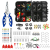 Kit daccessoires de pêche 188 pièces avec pinces pour boîtes à pêche crochets gabarits émerillons